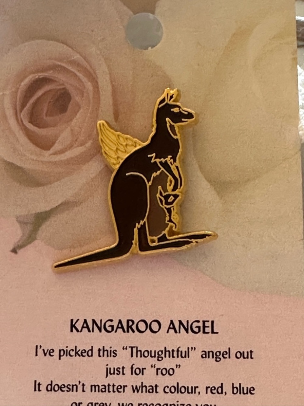NWT Thoughtful Little Angels‎ USA Kangaroo Angel Pin Brooch